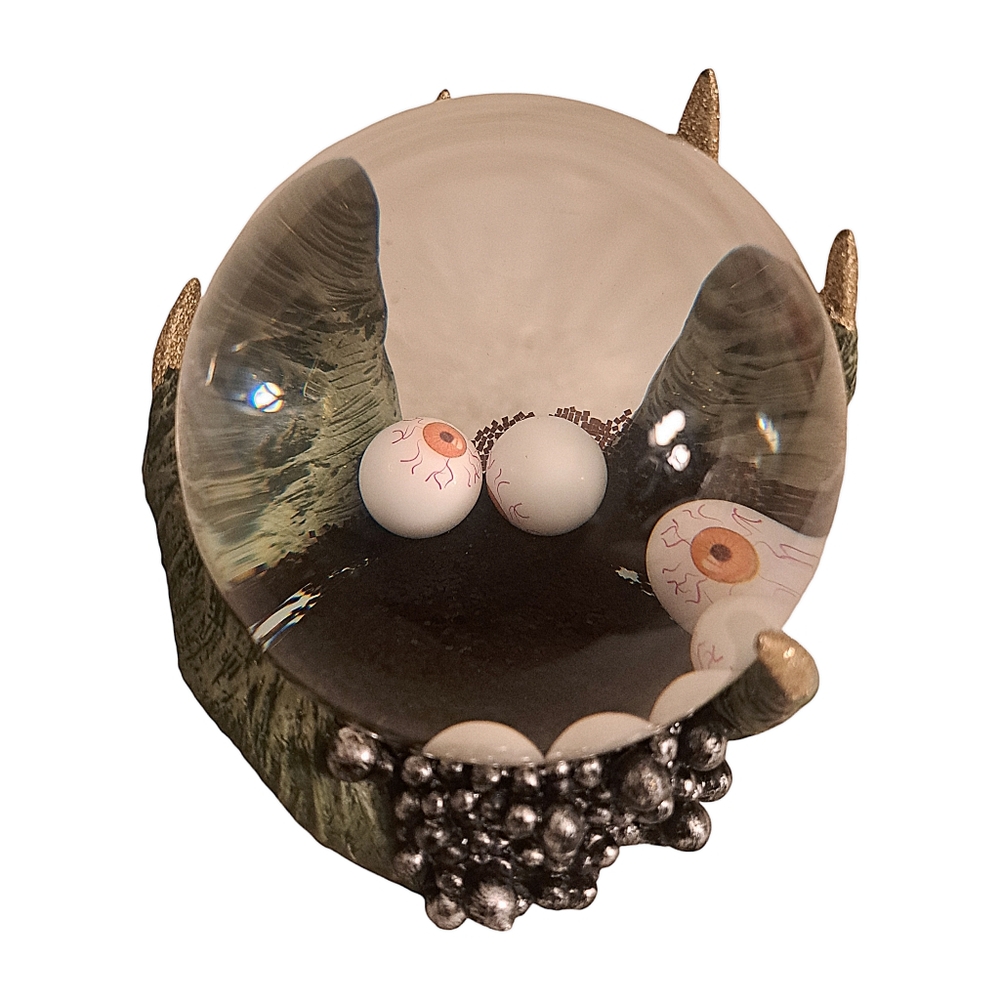 Green Witch Hand Holding Eyeballs Waterglobe